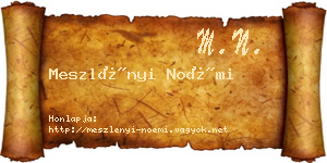 Meszlényi Noémi névjegykártya